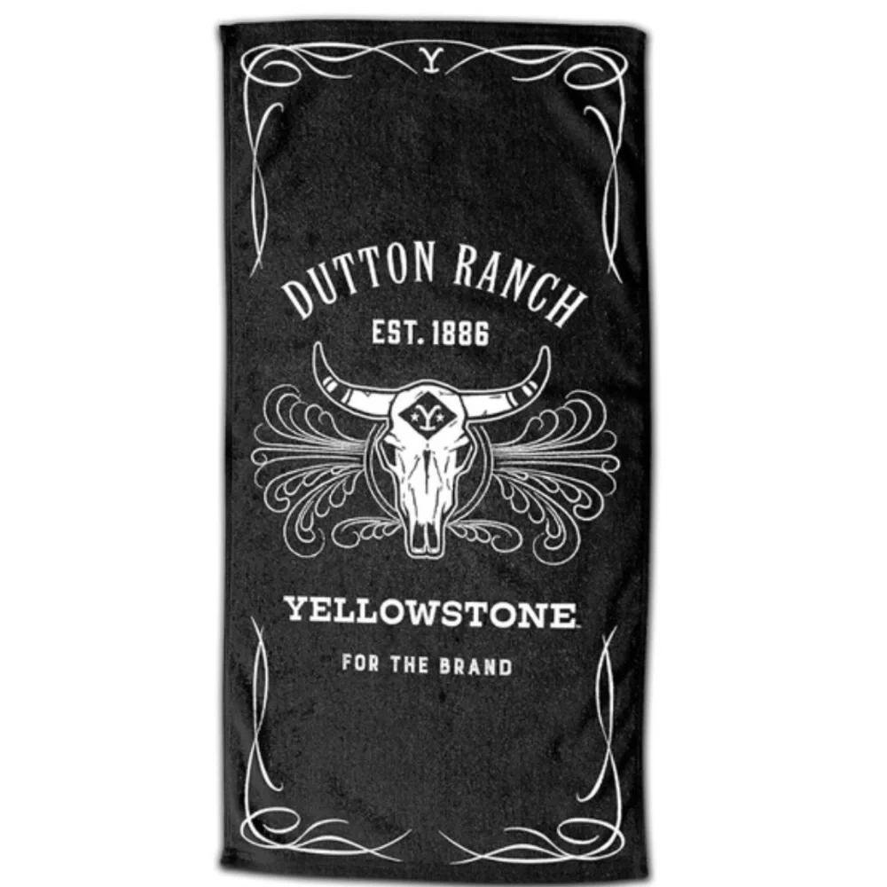 🆕 Yellowstone Dutton Ranch Whiskey Label Beach Towel